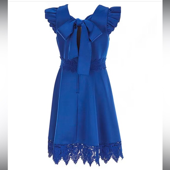 NWT Rare Editions Crochet Lace Scuba Fit and Flare Dress - Picture 3 of 9